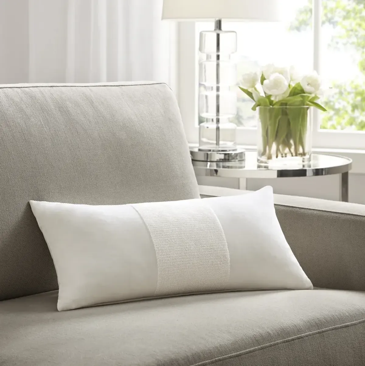 Croscill Home Canova White Oblong Decor Pillow