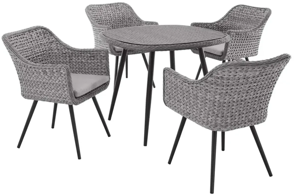 Endeavor 5 Piece Outdoor Patio Wicker Rattan Dining Set