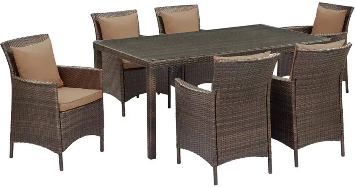 Conduit 7 Piece Outdoor Patio Wicker Rattan Dining Set