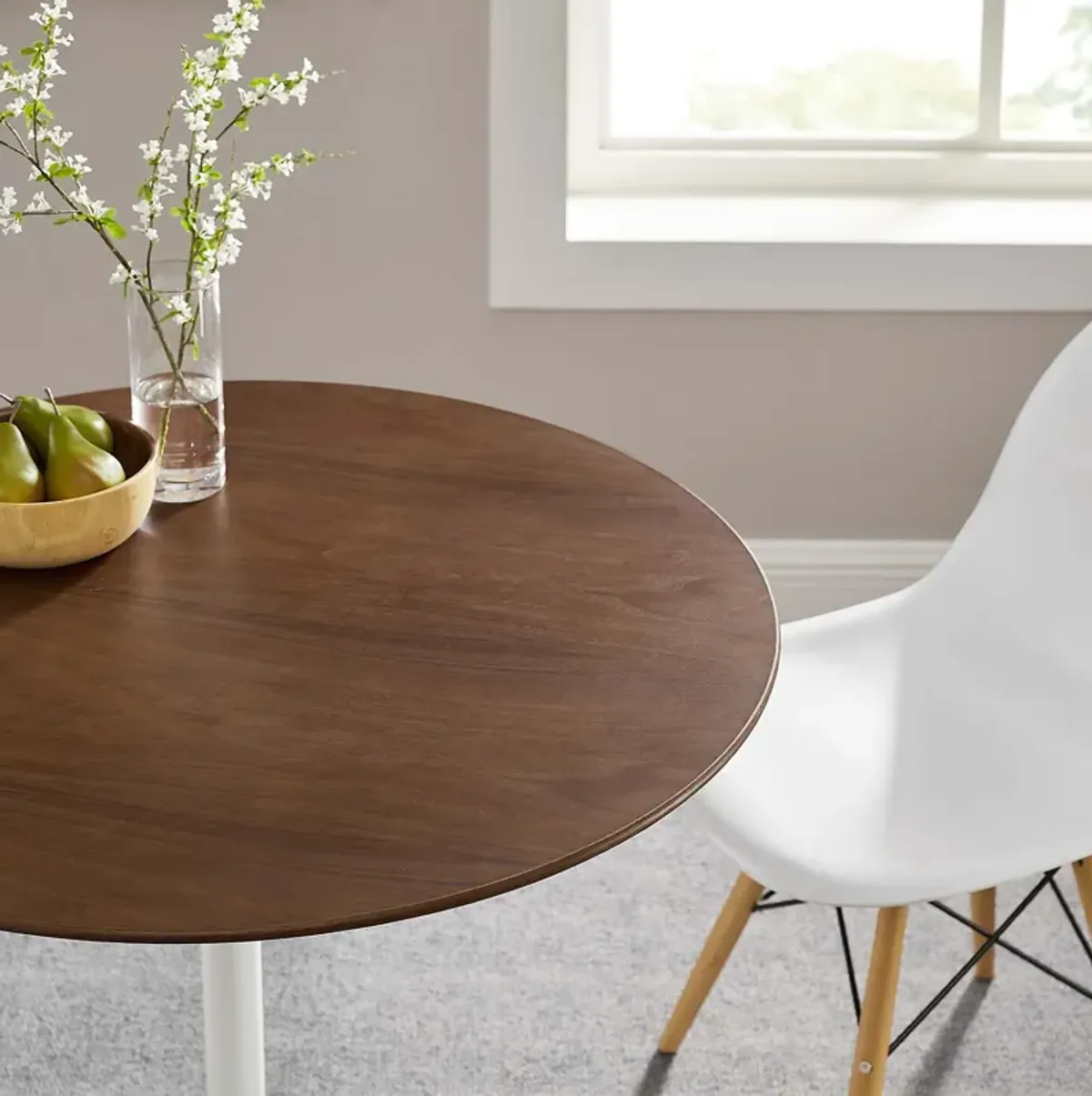 Lippa 36" Round Walnut Dining Table