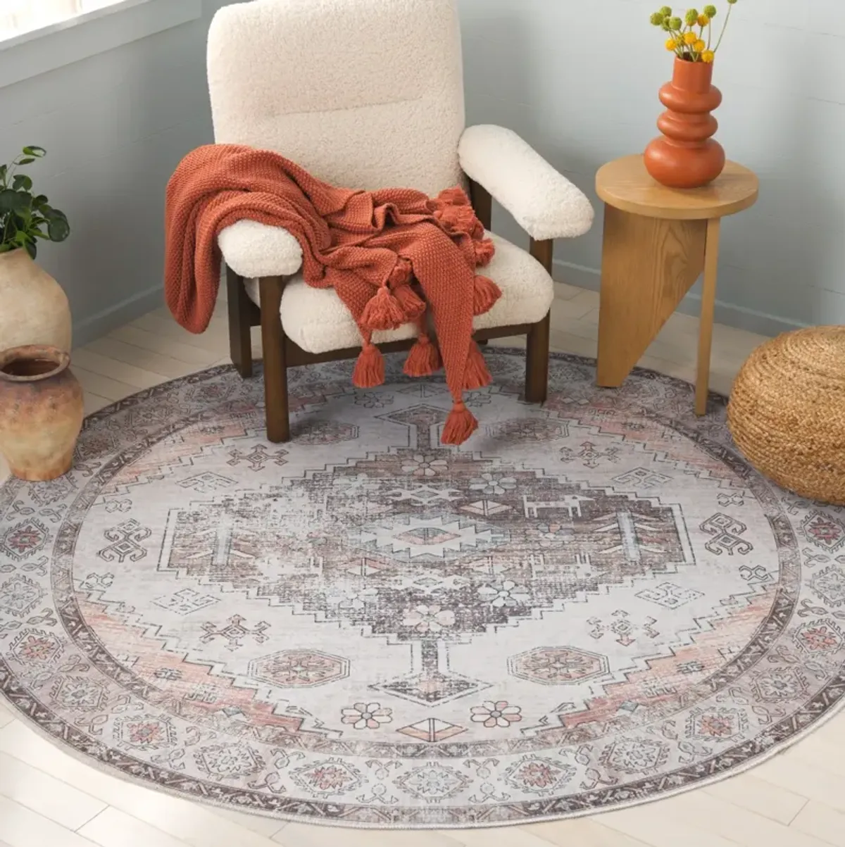 ARIZONA 132 BEIGE  6' x 6' Round Round Rug