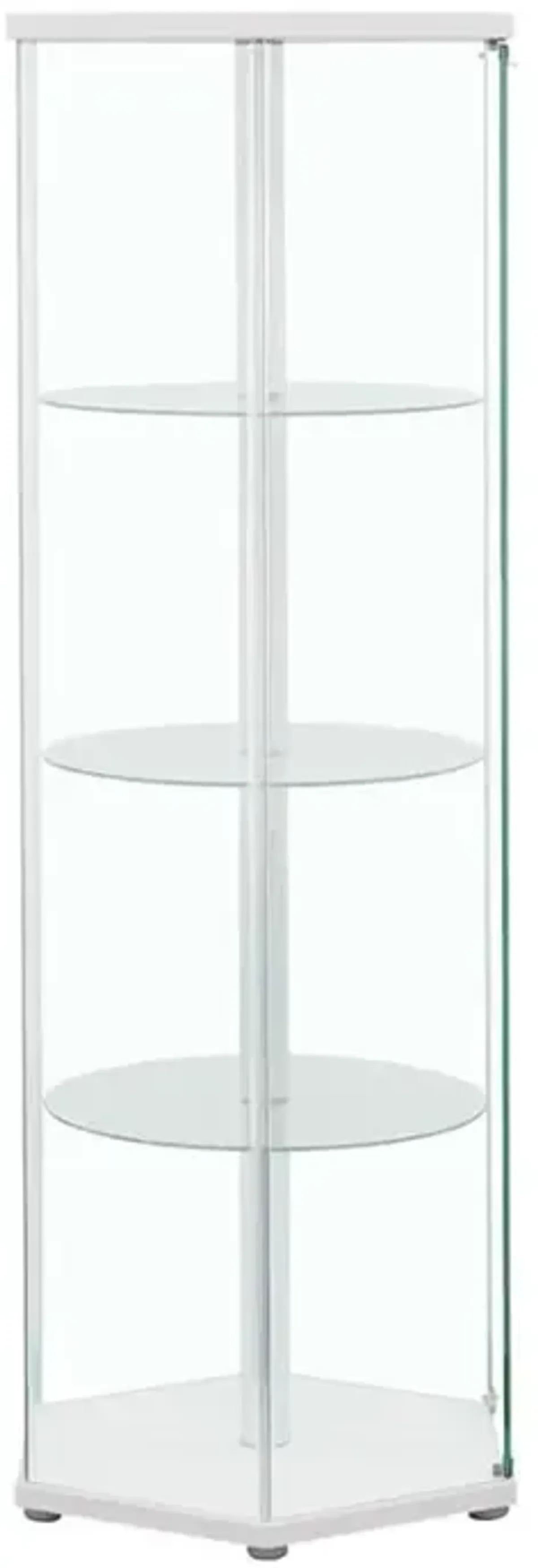 Zahavah 4-shelf Hexagon Shaped Curio Cabinet White and Clear