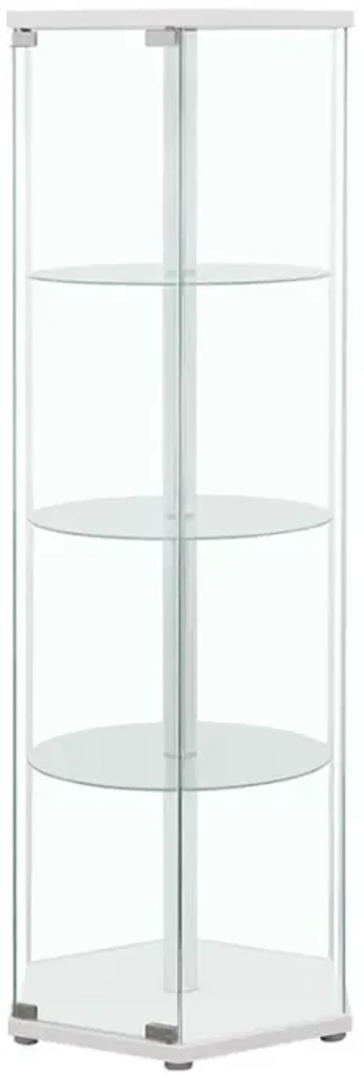 Zahavah 4-shelf Hexagon Shaped Curio Cabinet White and Clear