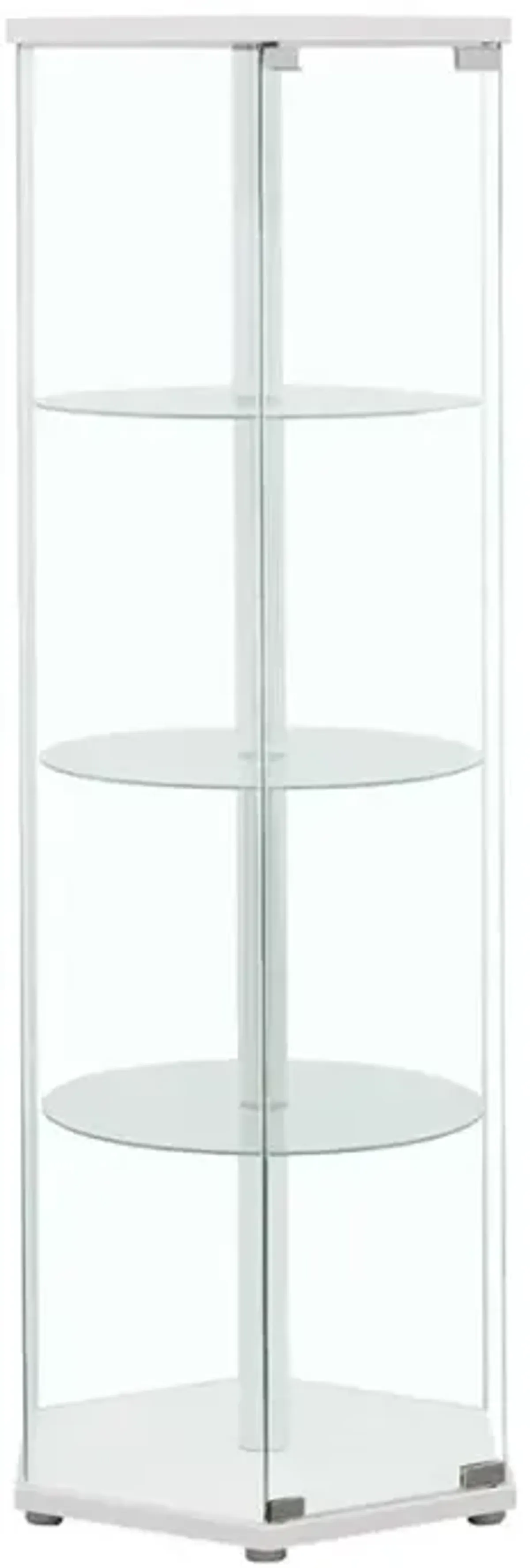 Zahavah 4-shelf Hexagon Shaped Curio Cabinet White and Clear