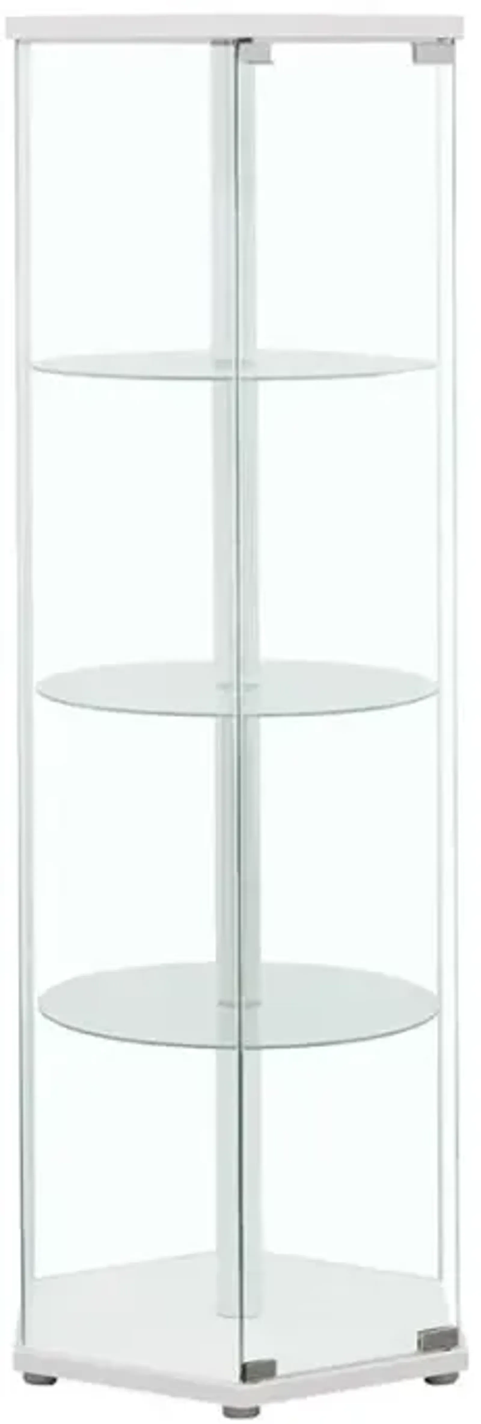 Zahavah 4-shelf Hexagon Shaped Curio Cabinet White and Clear