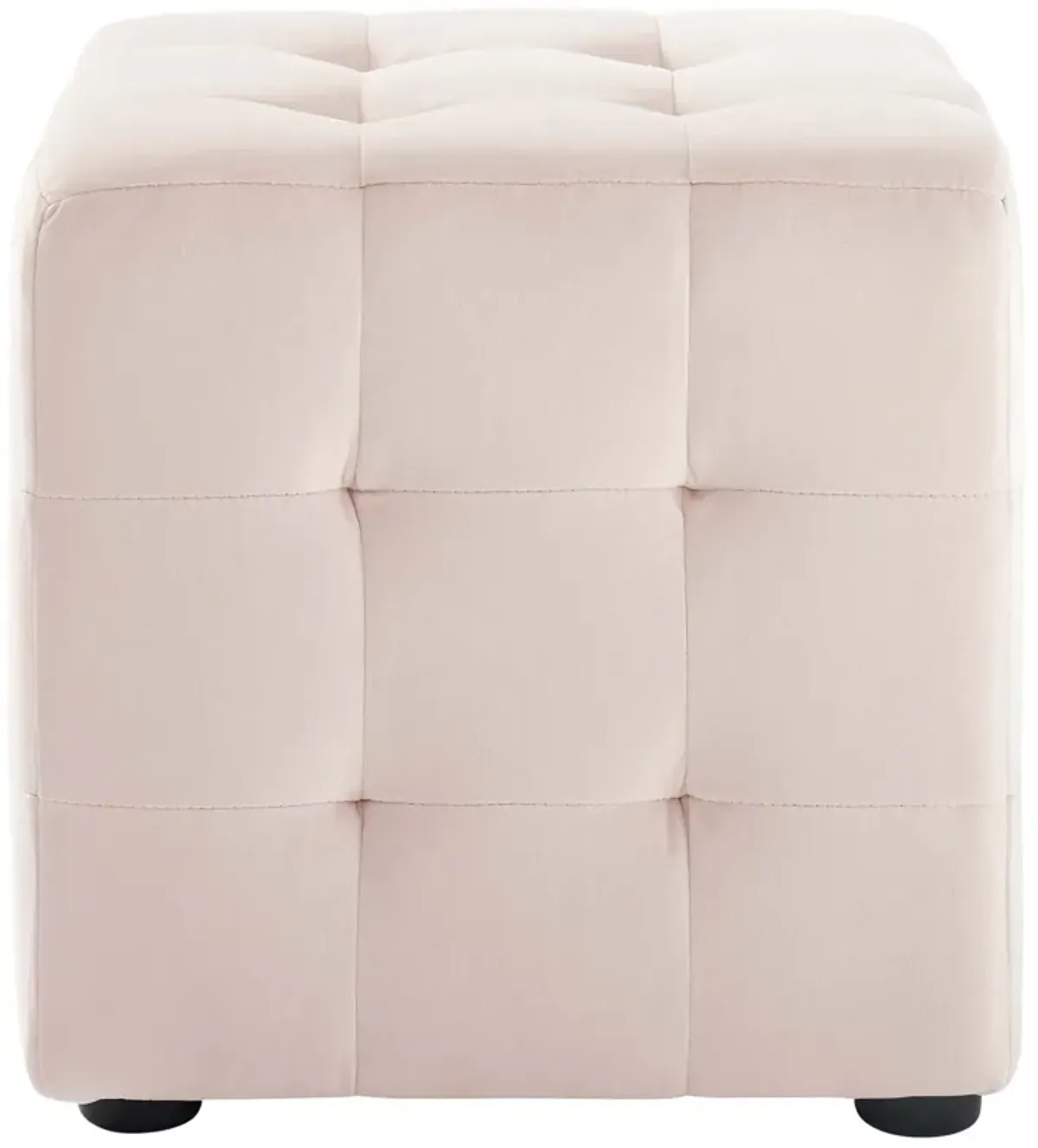 Contour Tufted Cube Performance Velvet Ottoman