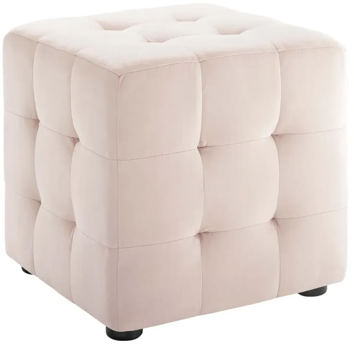 Contour Tufted Cube Performance Velvet Ottoman