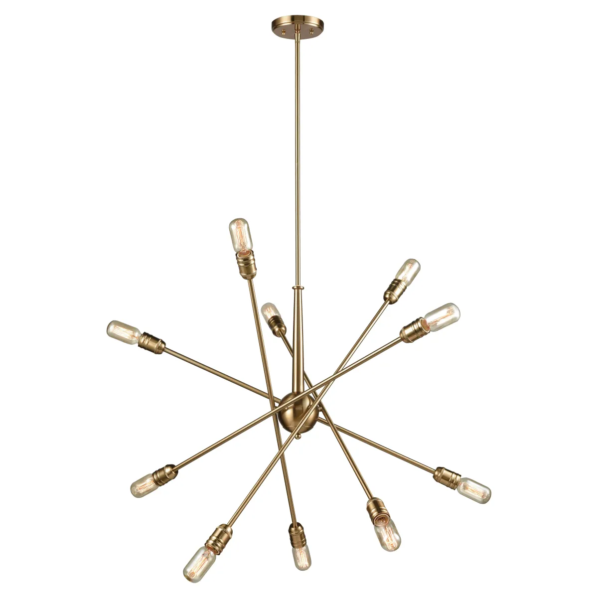 Delphine 33" Wide 10-Light Chandelier - Satin Brass