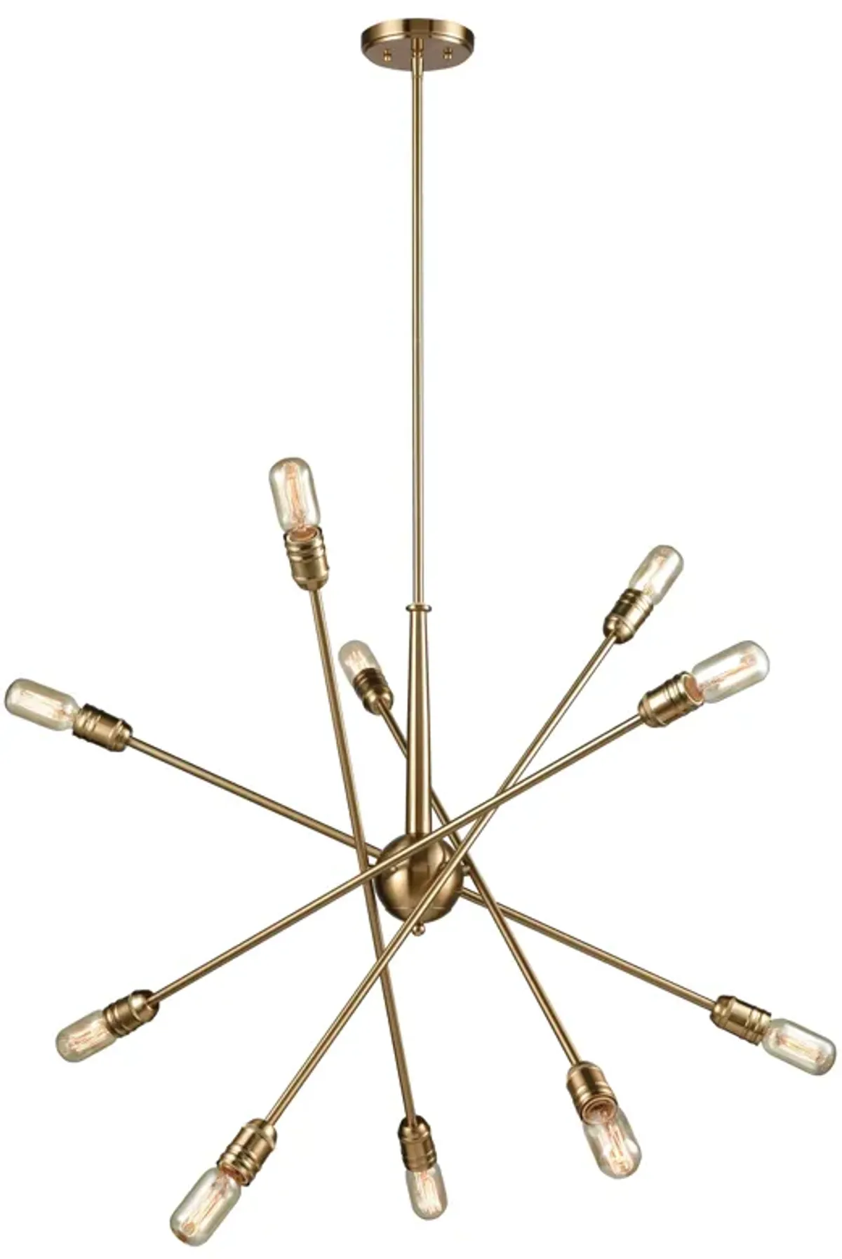 Delphine 33" Wide 10-Light Chandelier - Satin Brass