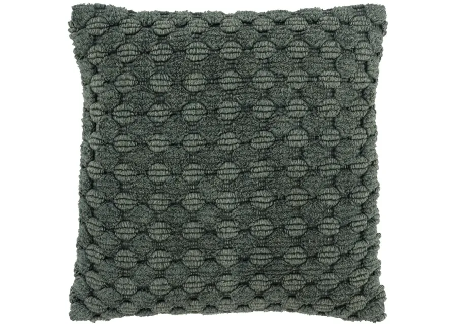 Stripe Patterned Solid Green Pillow