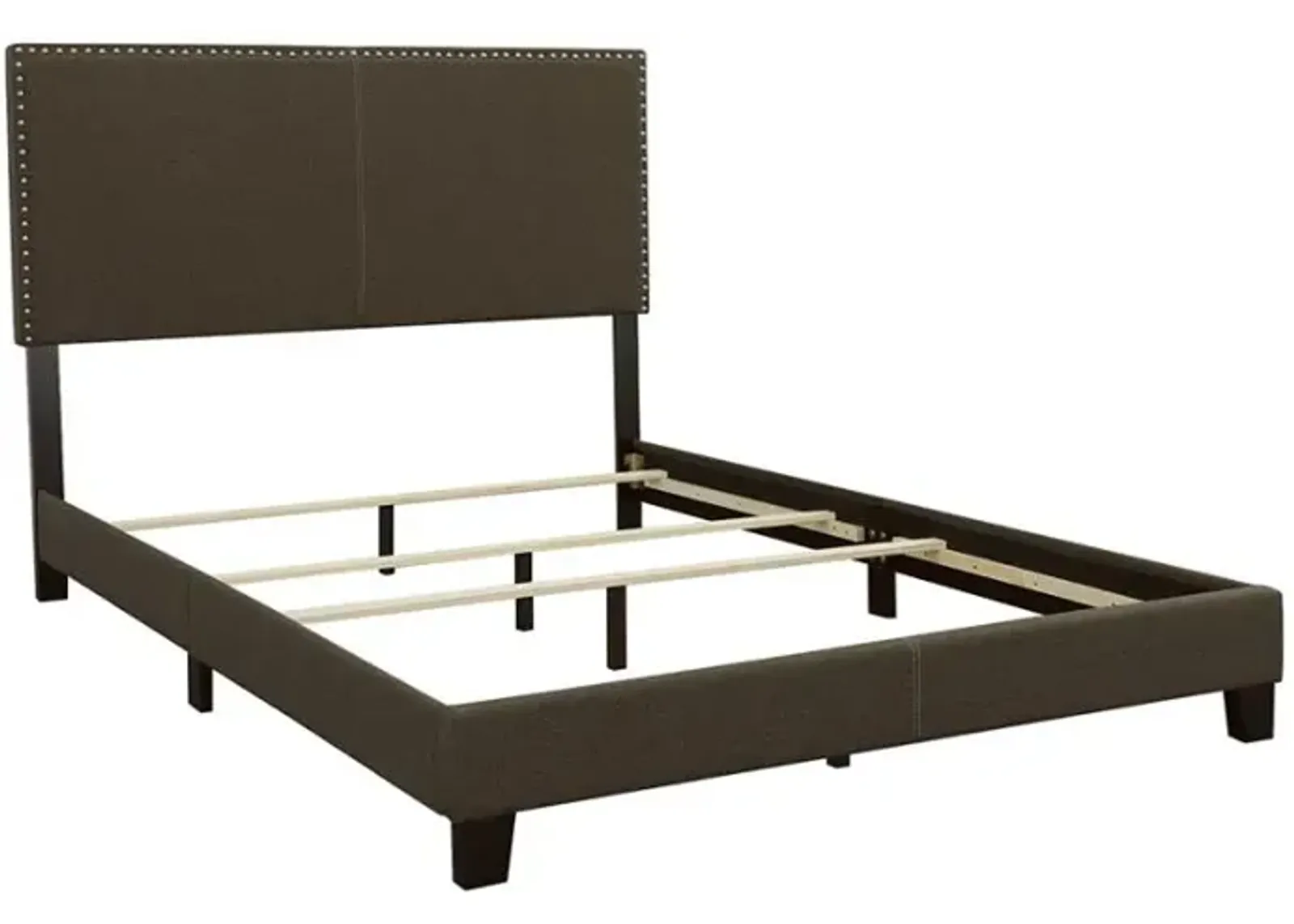 Boyd California King Upholstered Bed with Nailhead Trim Charcoal