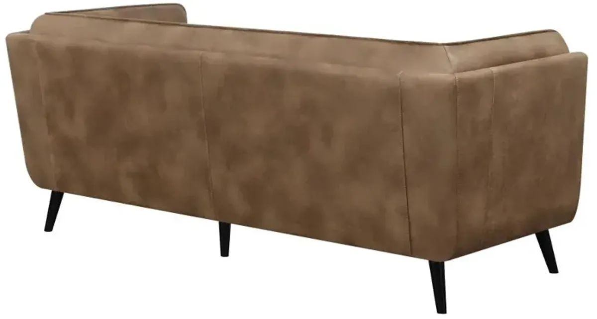 Thatcher Upholstered Button Tufted Sofa Brown