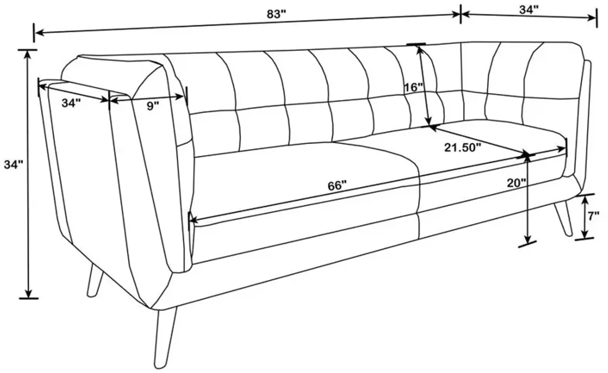 Thatcher Upholstered Button Tufted Sofa Brown