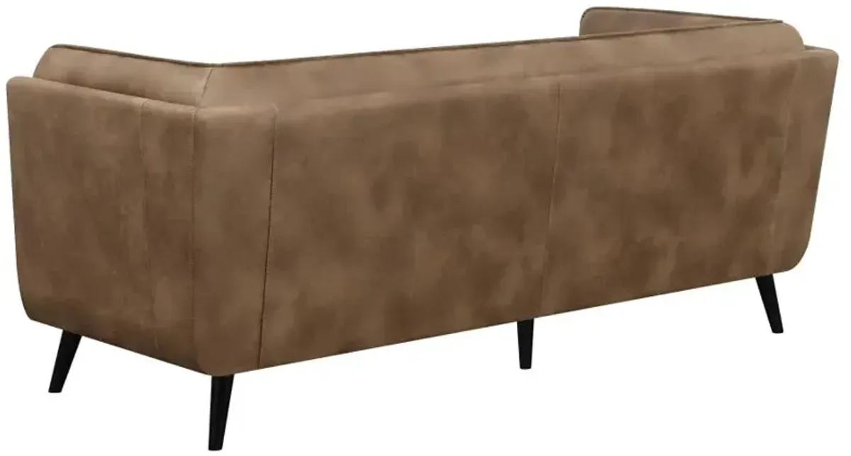 Thatcher Upholstered Button Tufted Sofa Brown