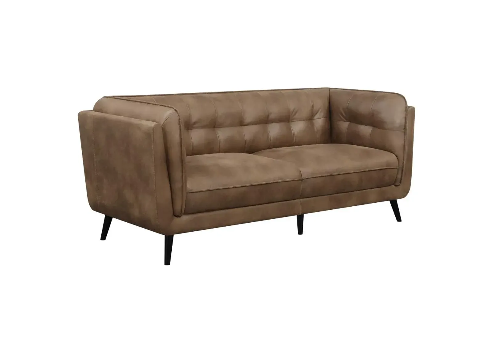 Thatcher Upholstered Button Tufted Sofa Brown