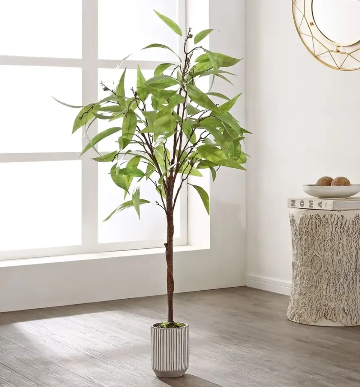 Faux Eucalyptus Potted Tree