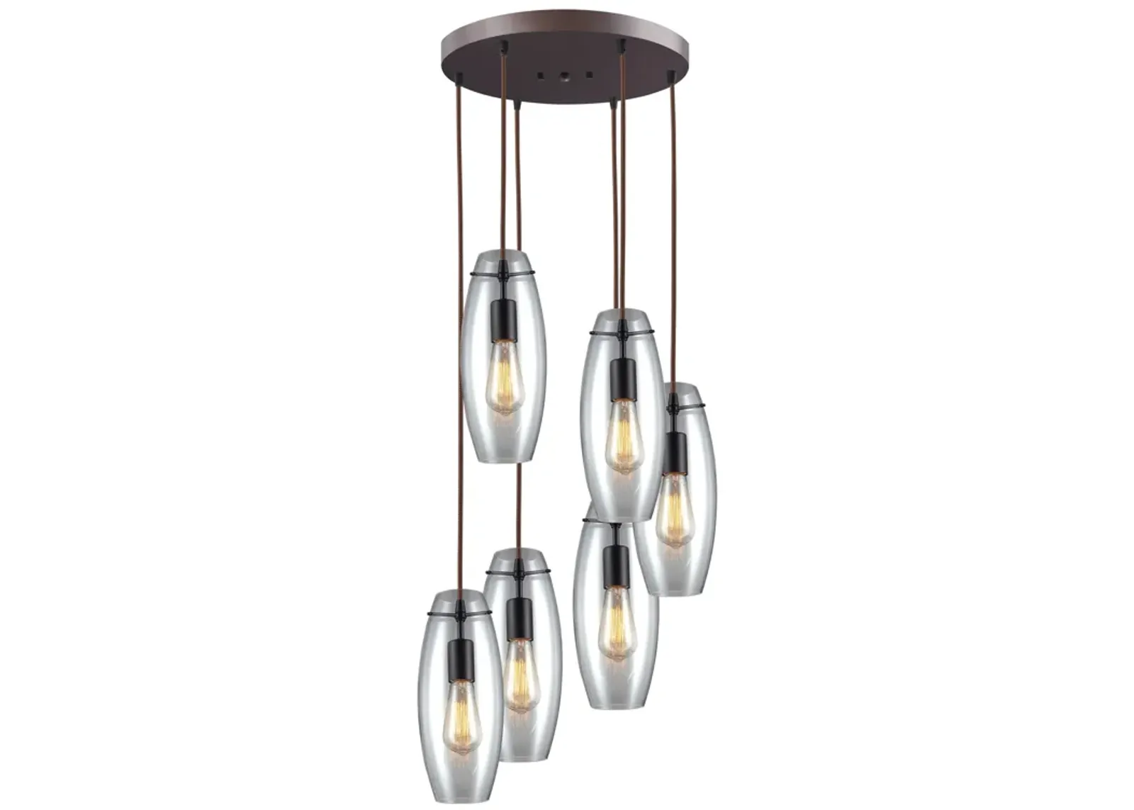 Menlow Park 15" Wide 6-Light Multi Pendant - Oil Rubbed Bronze