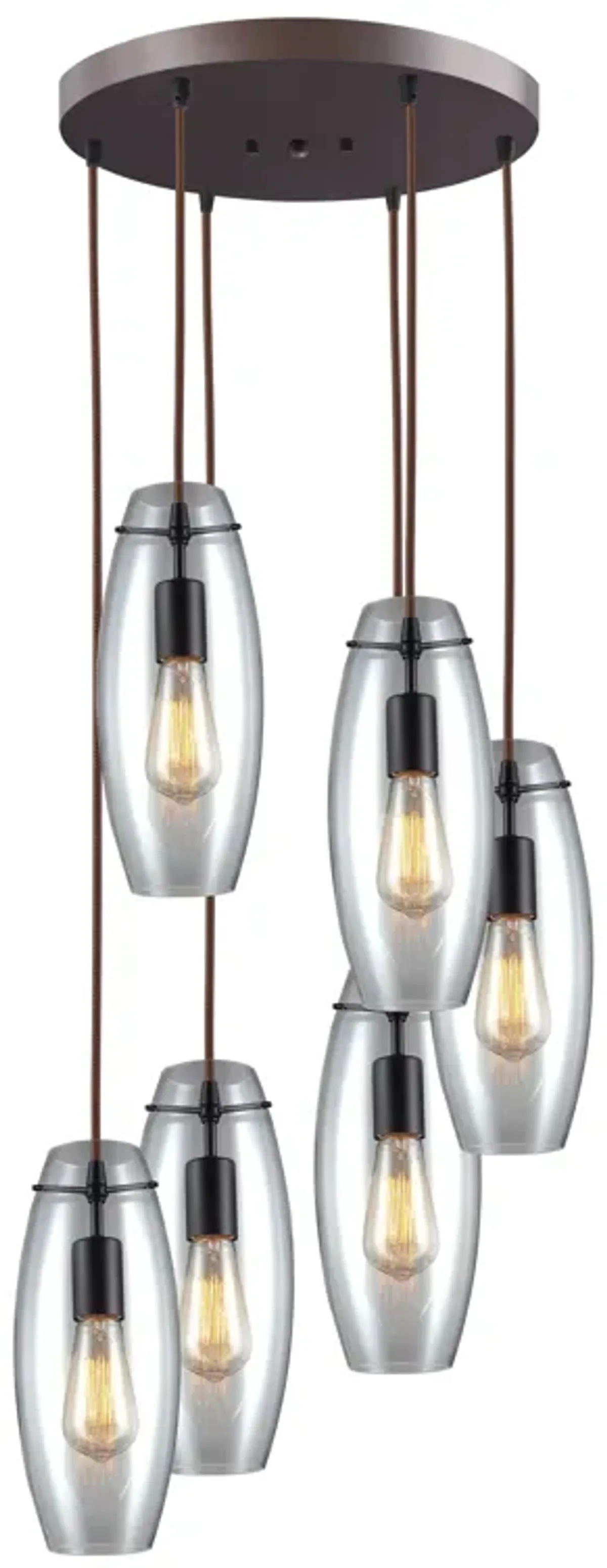 Menlow Park 15" Wide 6-Light Multi Pendant - Oil Rubbed Bronze