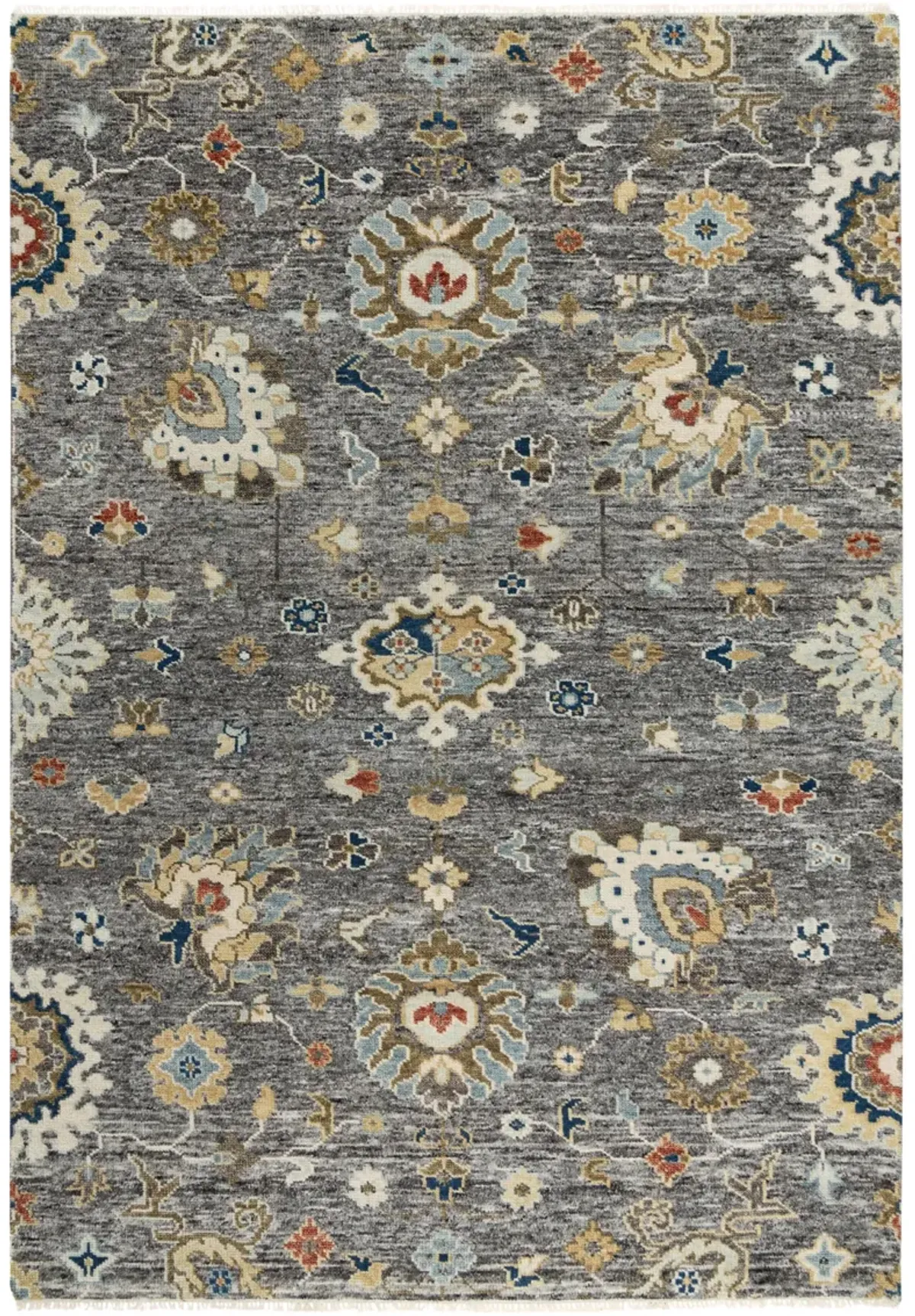 Belmont Gray/Multi  Hand Spun Wool 10' x 14' Rectangle Rug