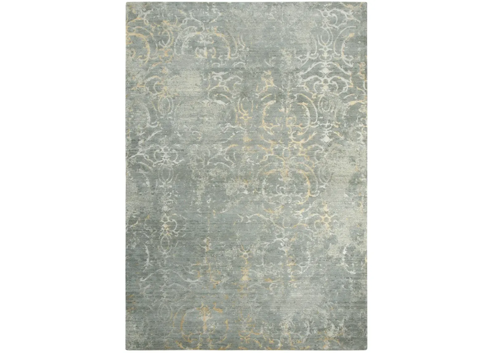 Impressions Gray Scroll NZ Wool/Tencel Blend 10' x 13' Rectangle Rug