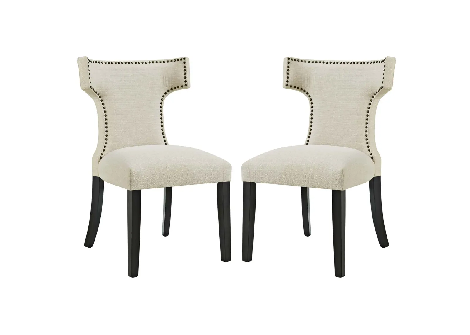 Curve Dining Side Chair Fabric Set of 2