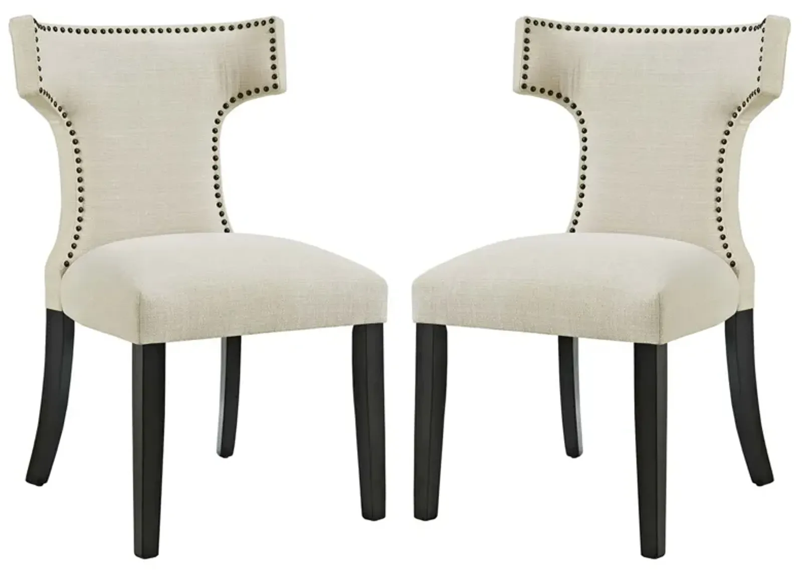 Curve Dining Side Chair Fabric Set of 2