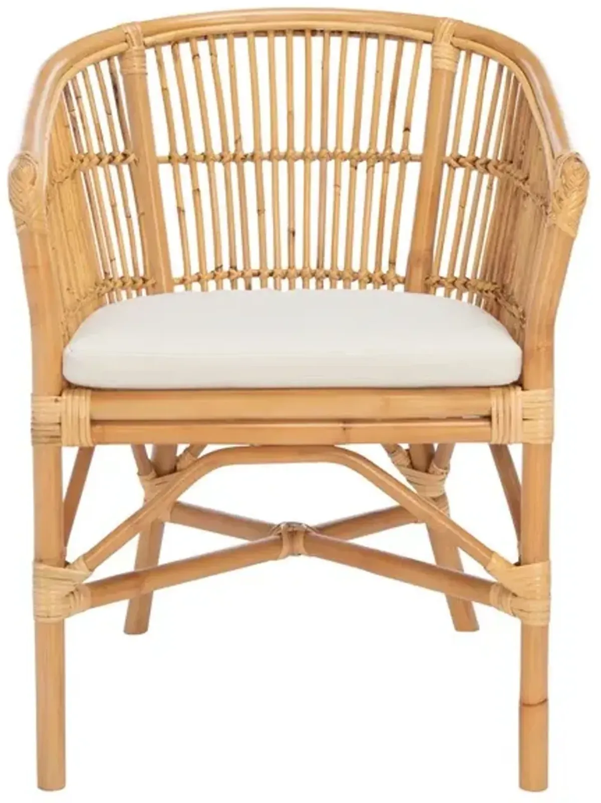 OLIVIA RATTAN ACCENT CHAIR W/ CUSHION