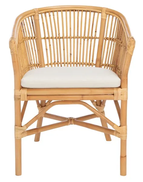 OLIVIA RATTAN ACCENT CHAIR W/ CUSHION