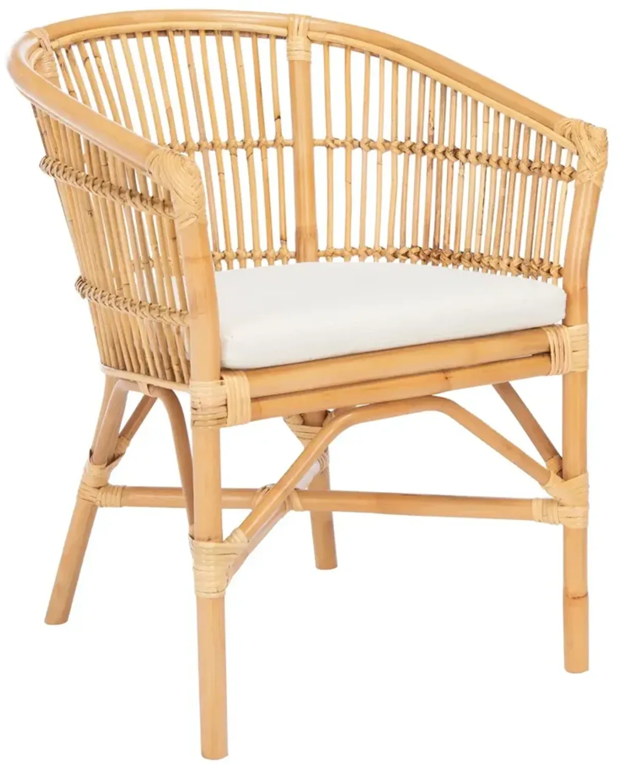 OLIVIA RATTAN ACCENT CHAIR W/ CUSHION