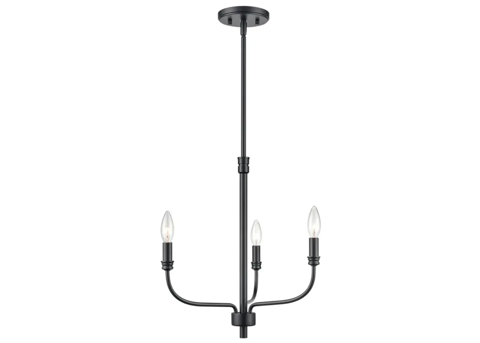 Newland 17" Wide 3-Light Chandelier - Matte Black