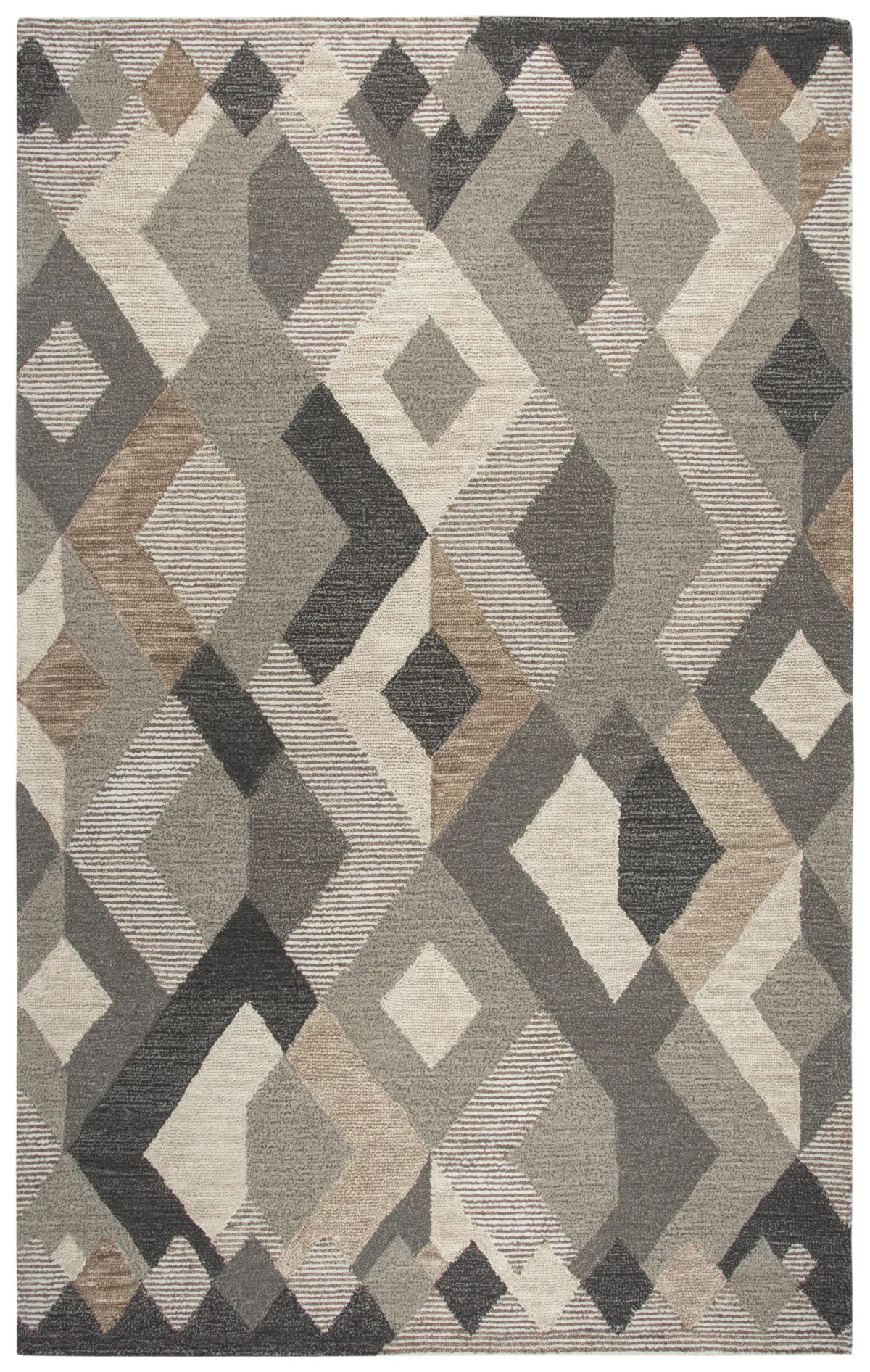 Idyllic Natural/Brown Geometric Wool 10' x 13' Rectangle Rug