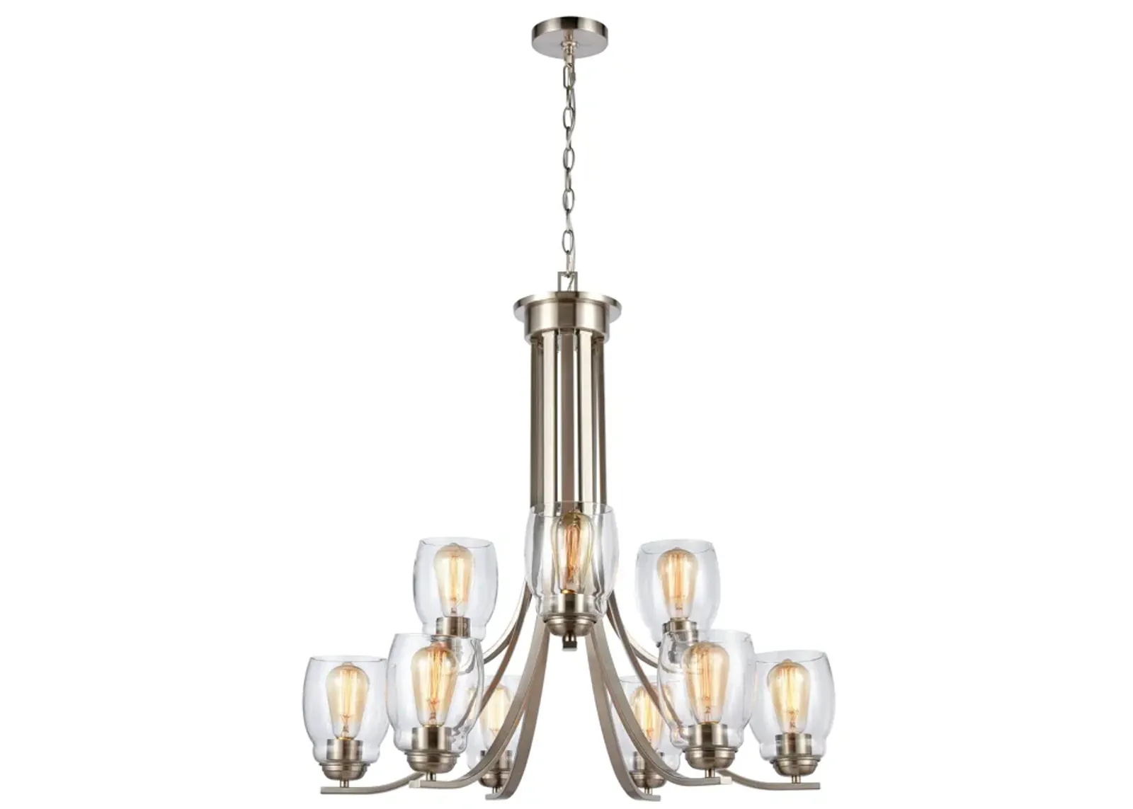 Calistoga 30.5" Wide 9-Light Chandelier - Brushed Nickel