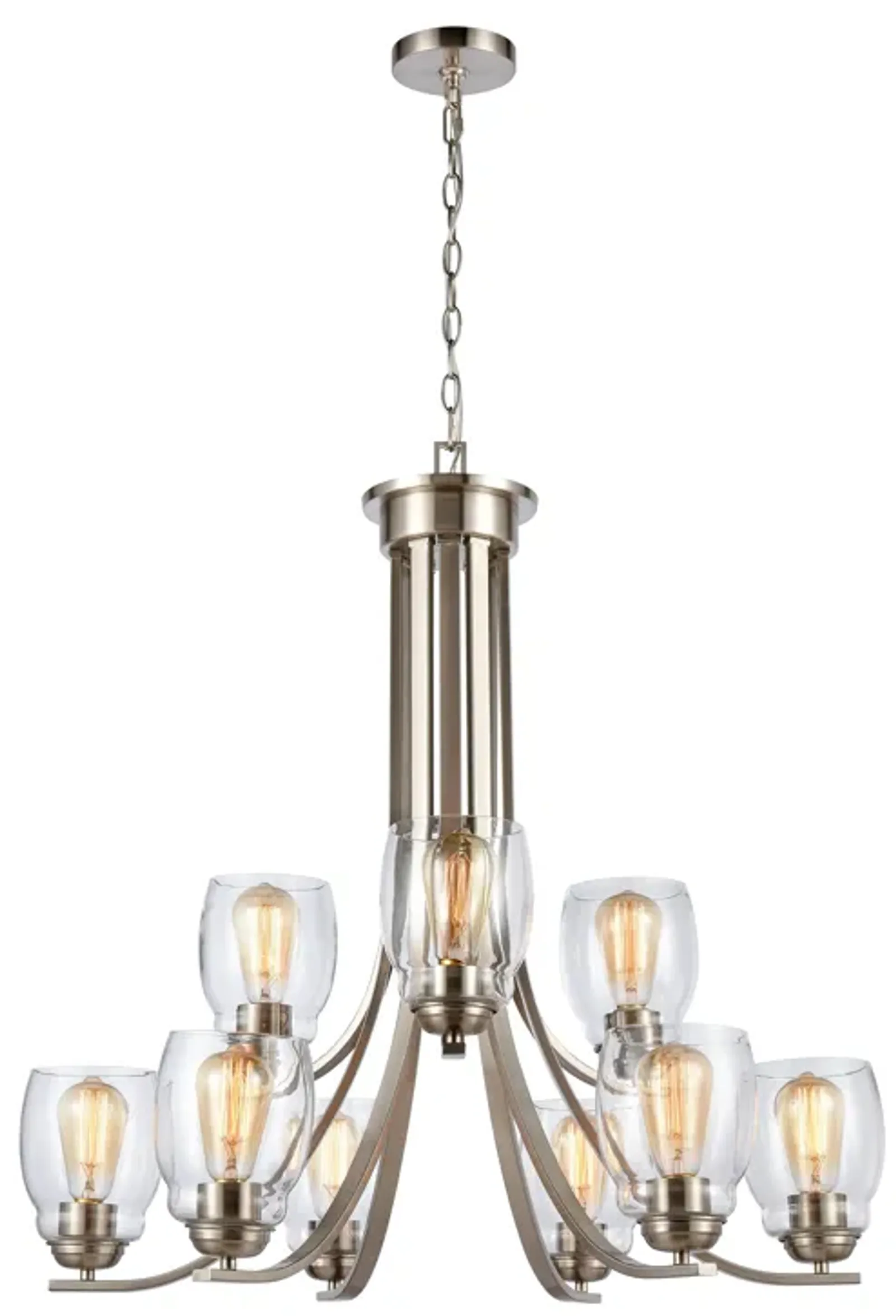 Calistoga 30.5" Wide 9-Light Chandelier - Brushed Nickel