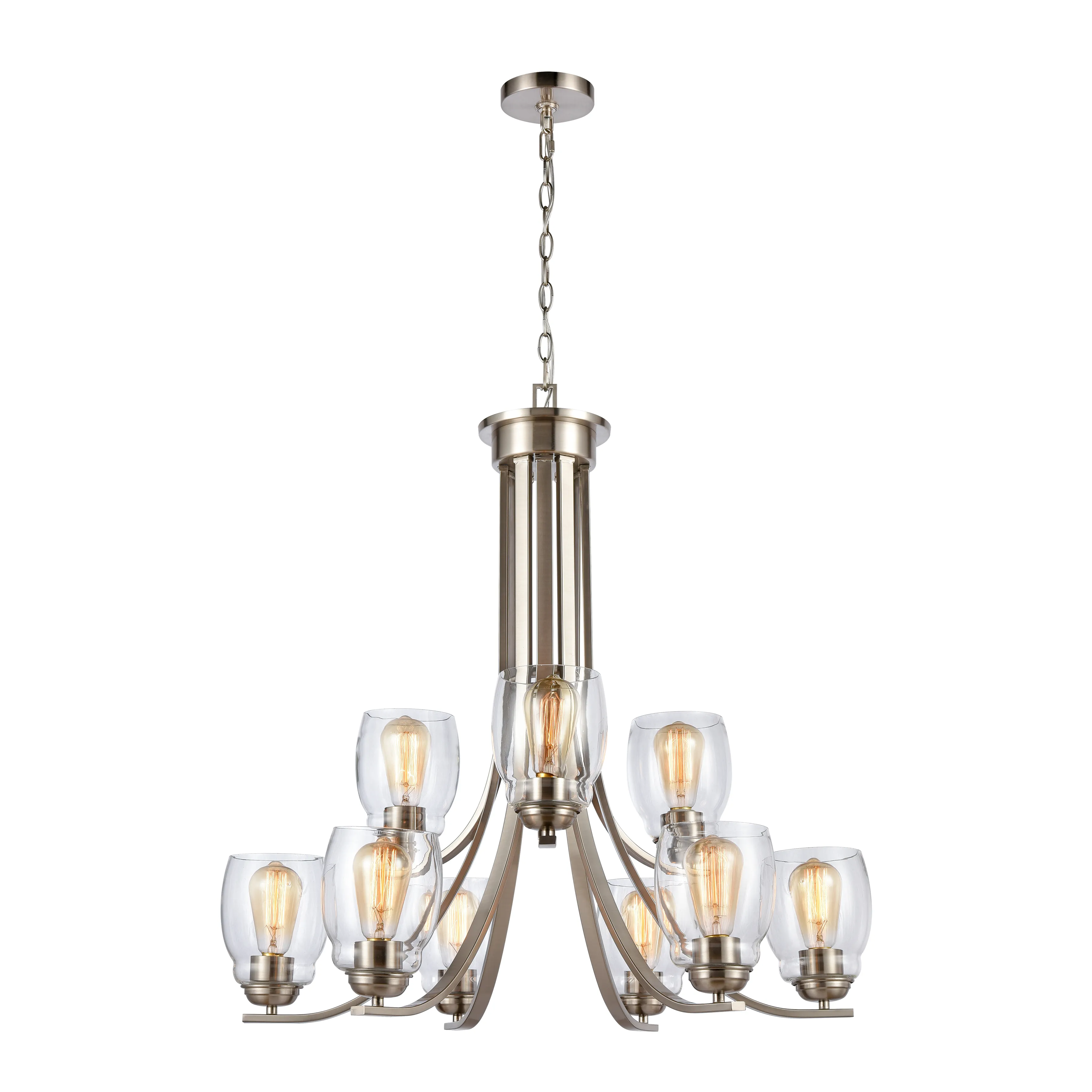 Calistoga 30.5" Wide 9-Light Chandelier - Brushed Nickel