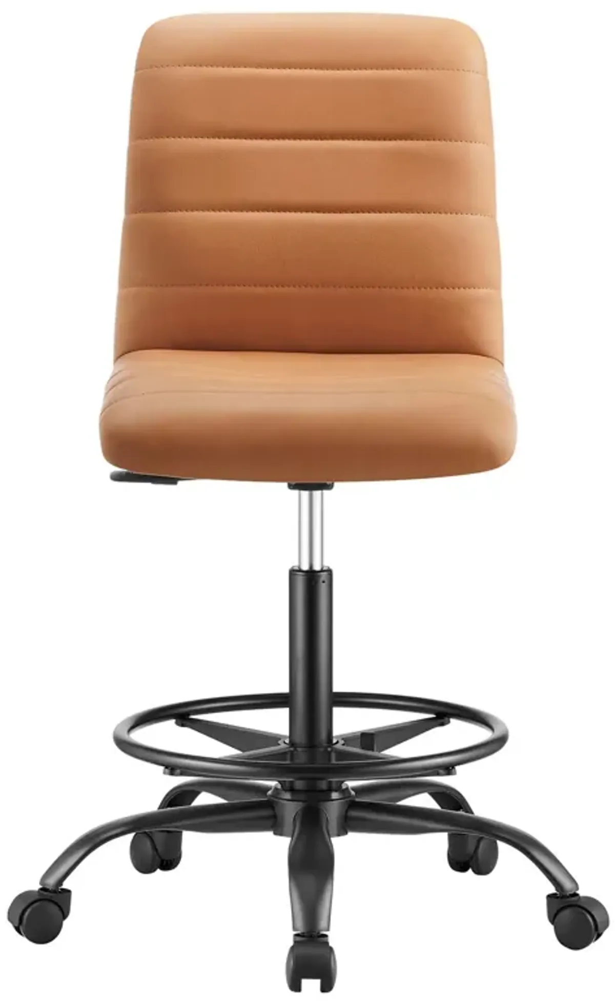 Ripple Armless Vegan Leather Drafting Chair