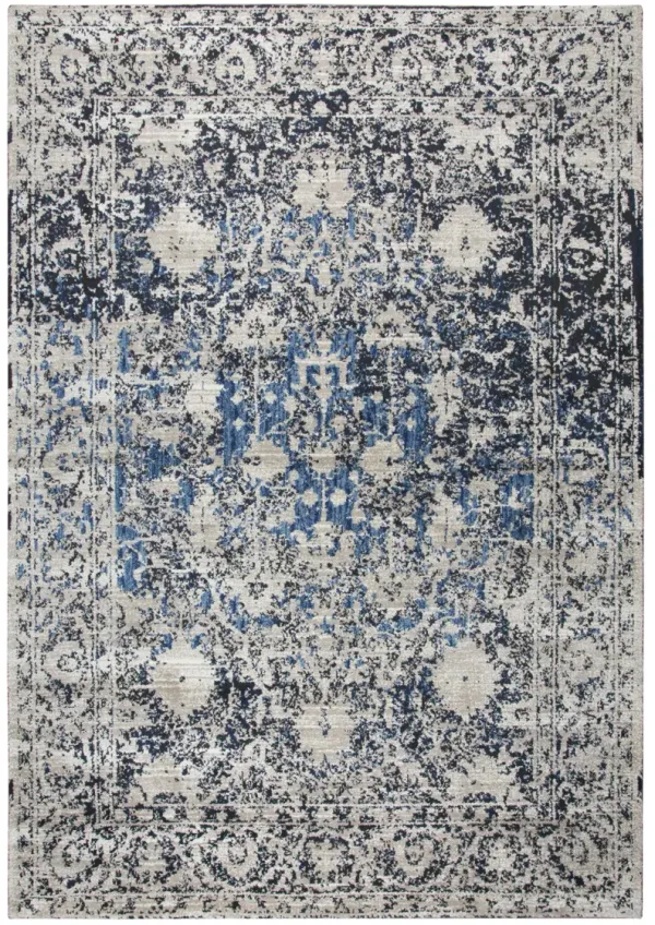 Panache Taupe/Blue Oriental Distress Polypropylene 3'3" x 5'3" Rectangle Rug