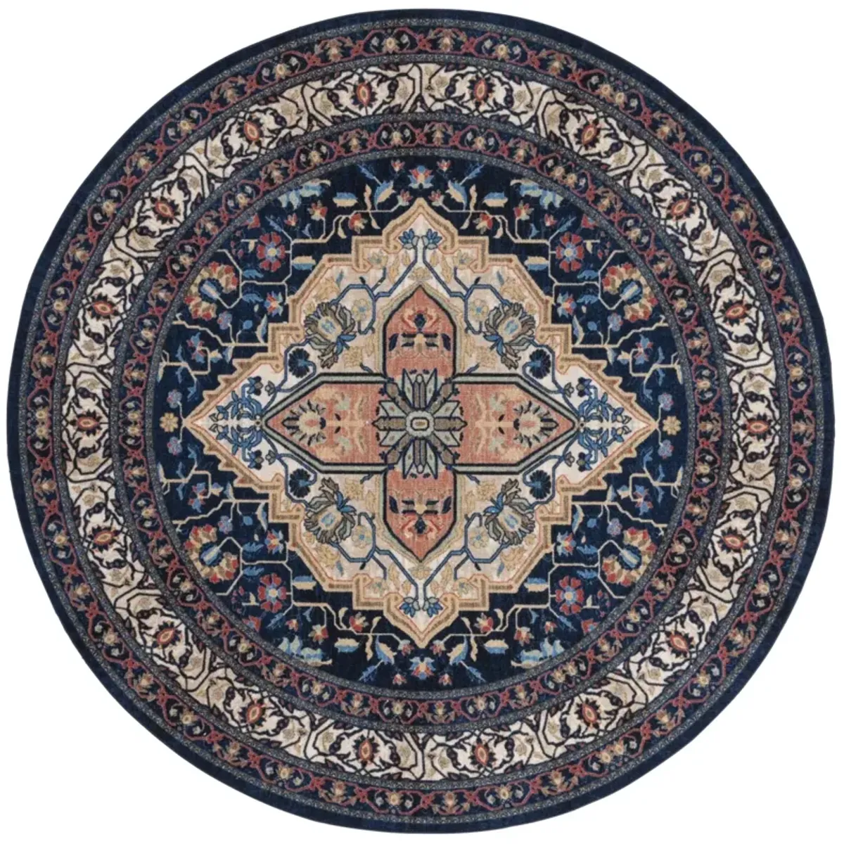 JOURNEY 105 NAVY  6'-7' x 6'-7' Round Round Rug