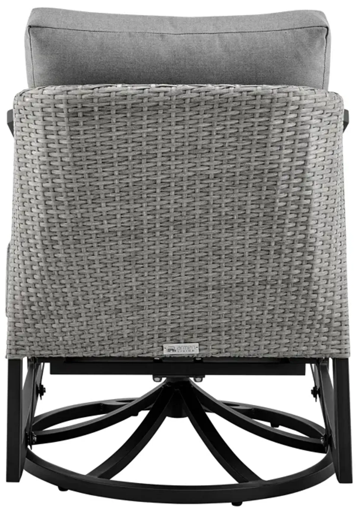 Palma Outdoor Patio Swivel Lounge Chair in Aluminum with Grey Cushions