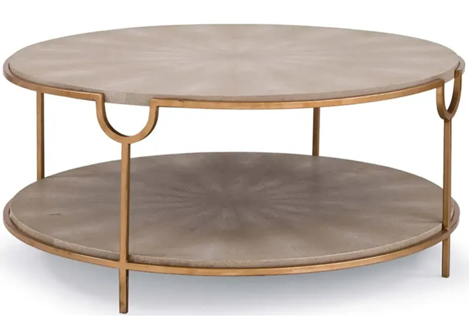 Vogue Ivory Grey and Brass Shagreen Cocktail Table