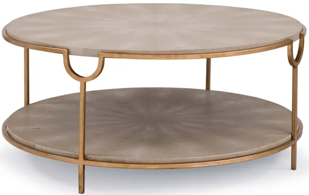 Vogue Ivory Grey and Brass Shagreen Cocktail Table