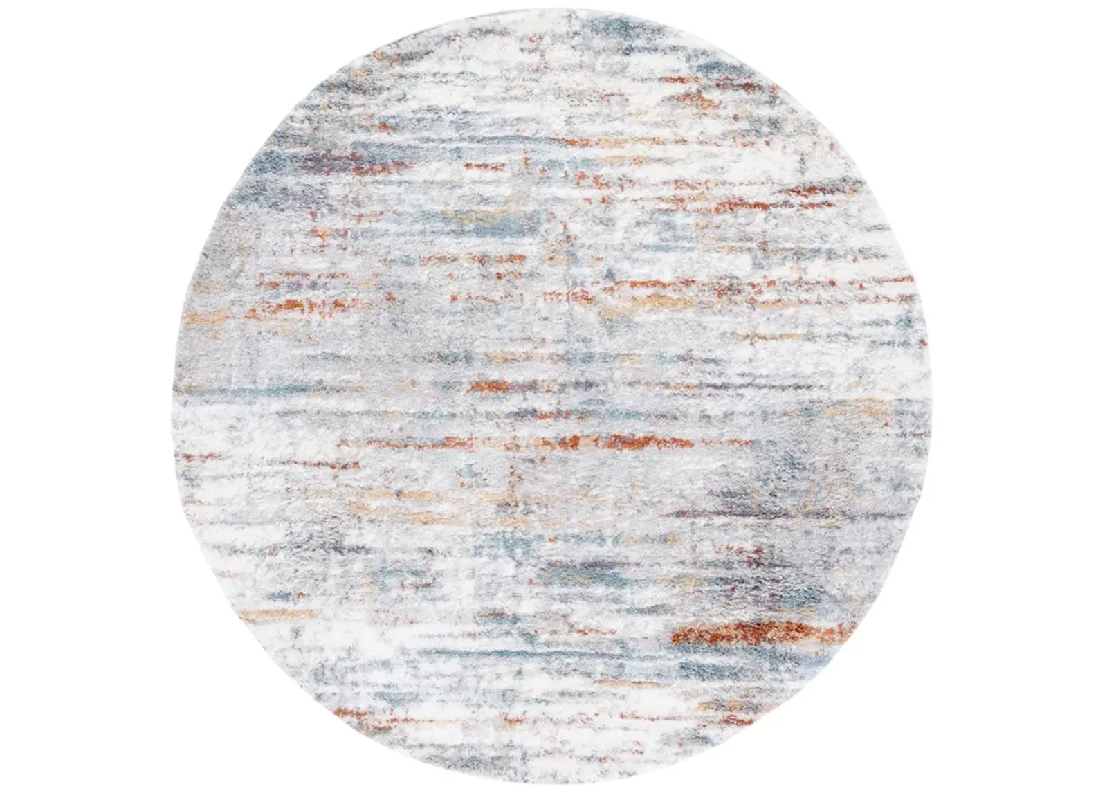 BERBER SHAG 577 BLUE RUST  5'-5' x 5'-5' Round Round Rug