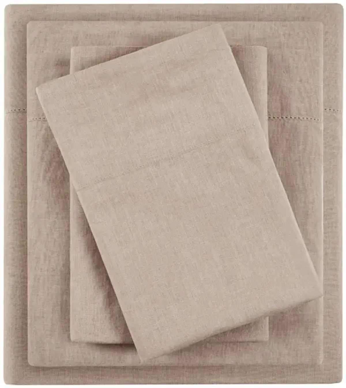 Madison Park Linen Blend Warm Taupe 4PC Sheet Set