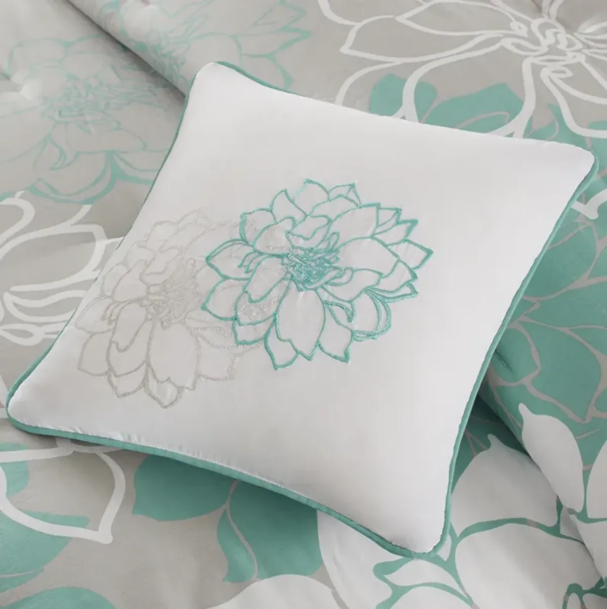 Madison Park Lola Aqua Comforter Set