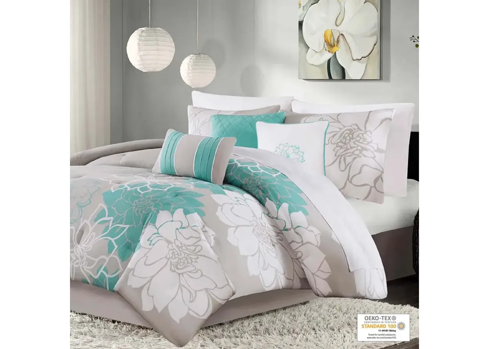 Madison Park Lola Aqua Comforter Set