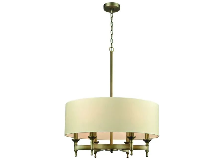 Pembroke 24" Wide 6-Light Chandelier - Brushed Antique Brass