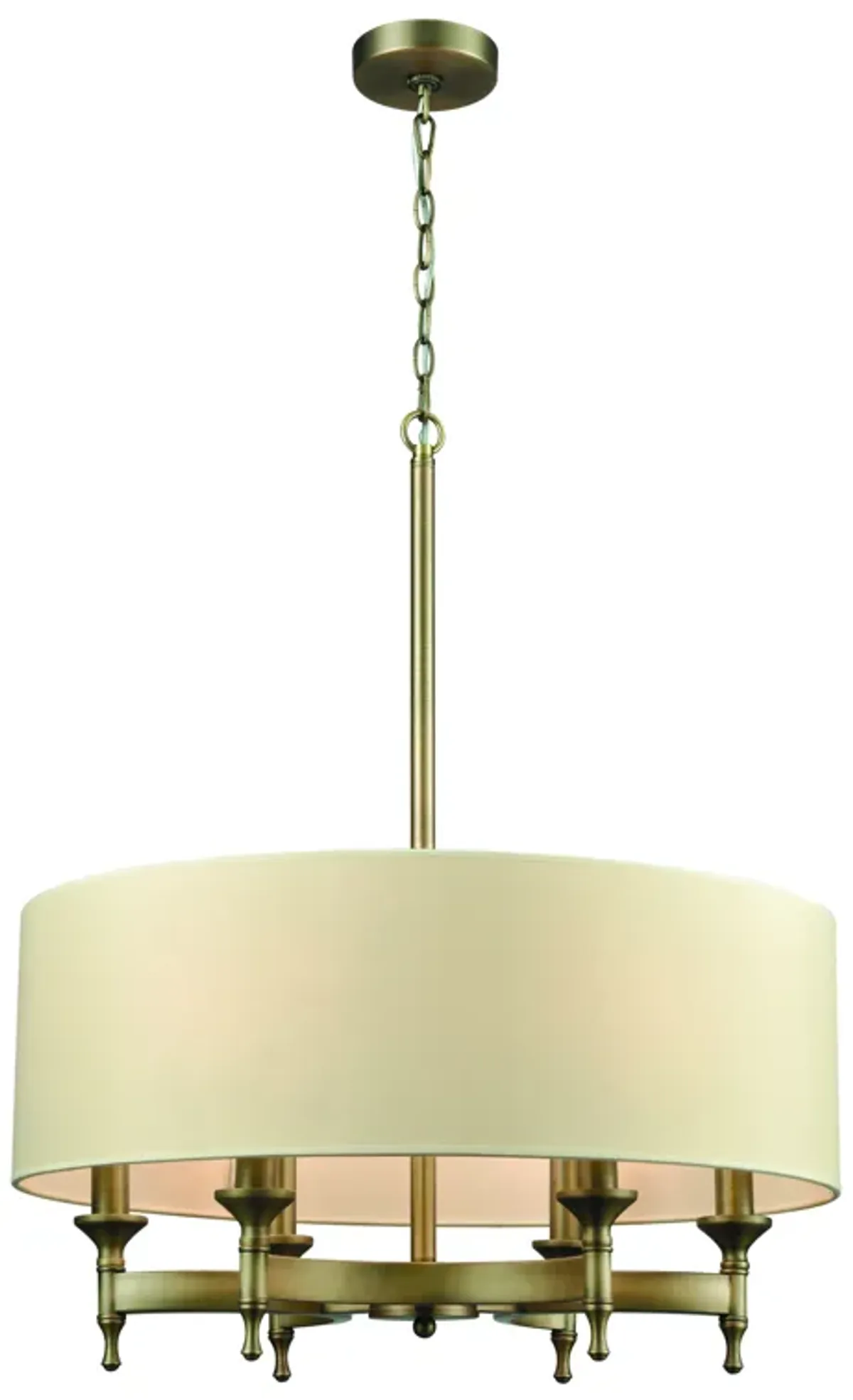 Pembroke 24" Wide 6-Light Chandelier - Brushed Antique Brass