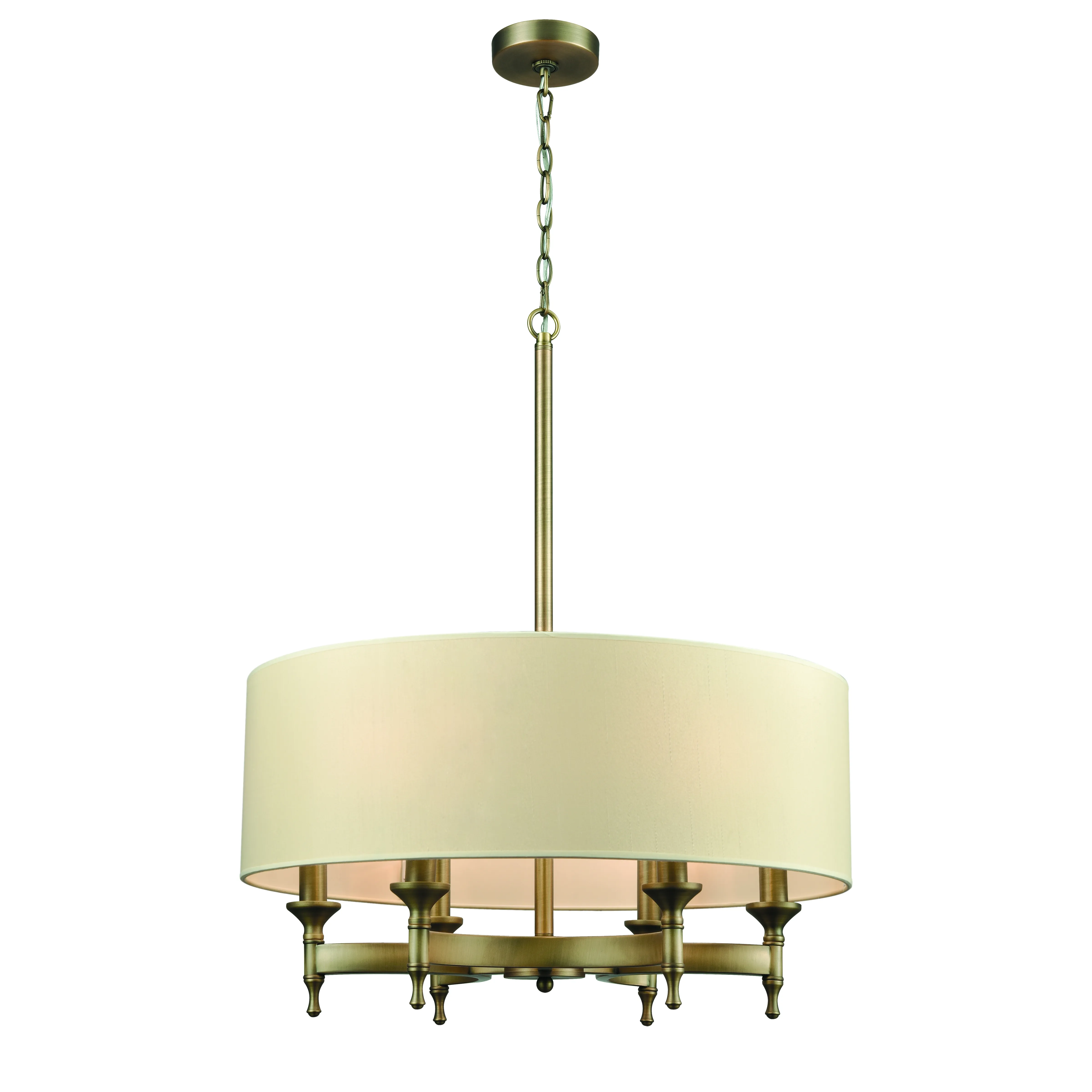 Pembroke 24" Wide 6-Light Chandelier - Brushed Antique Brass