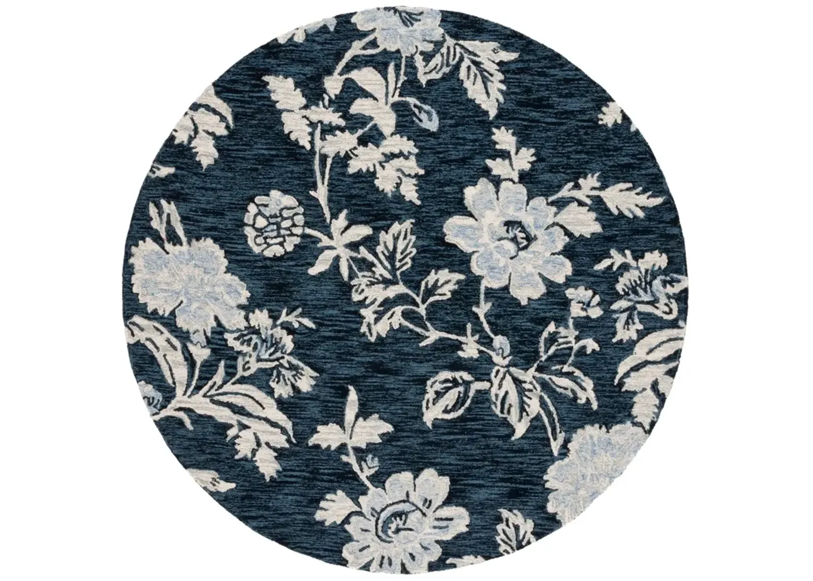 JARDIN 603 NAVY  6' x 6' Round Round Rug