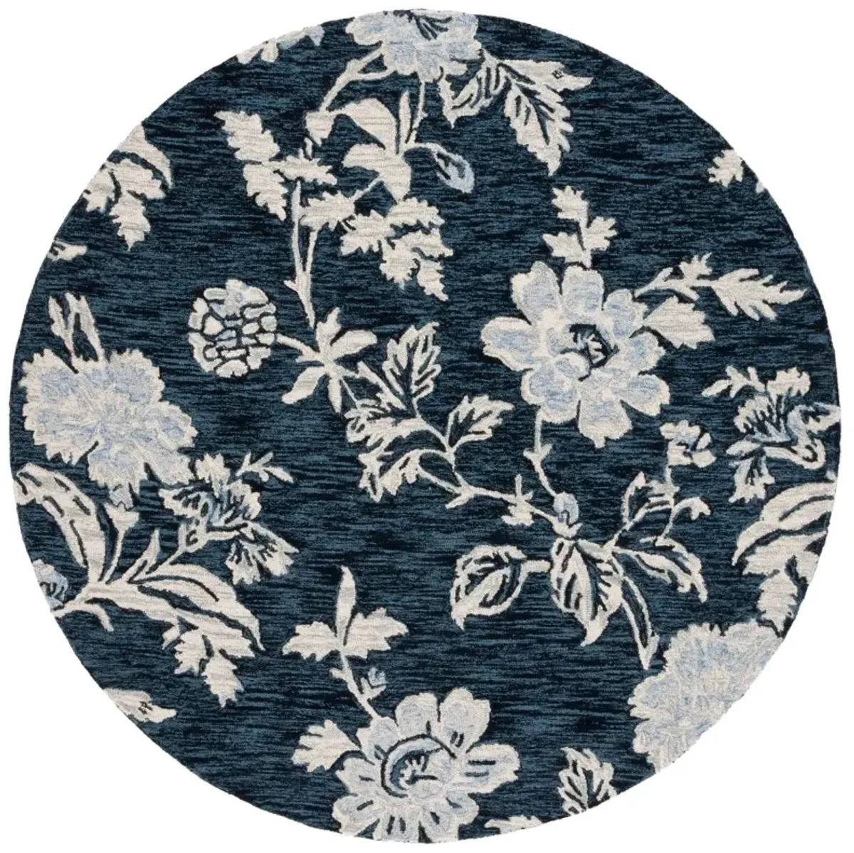 JARDIN 603 NAVY  6' x 6' Round Round Rug