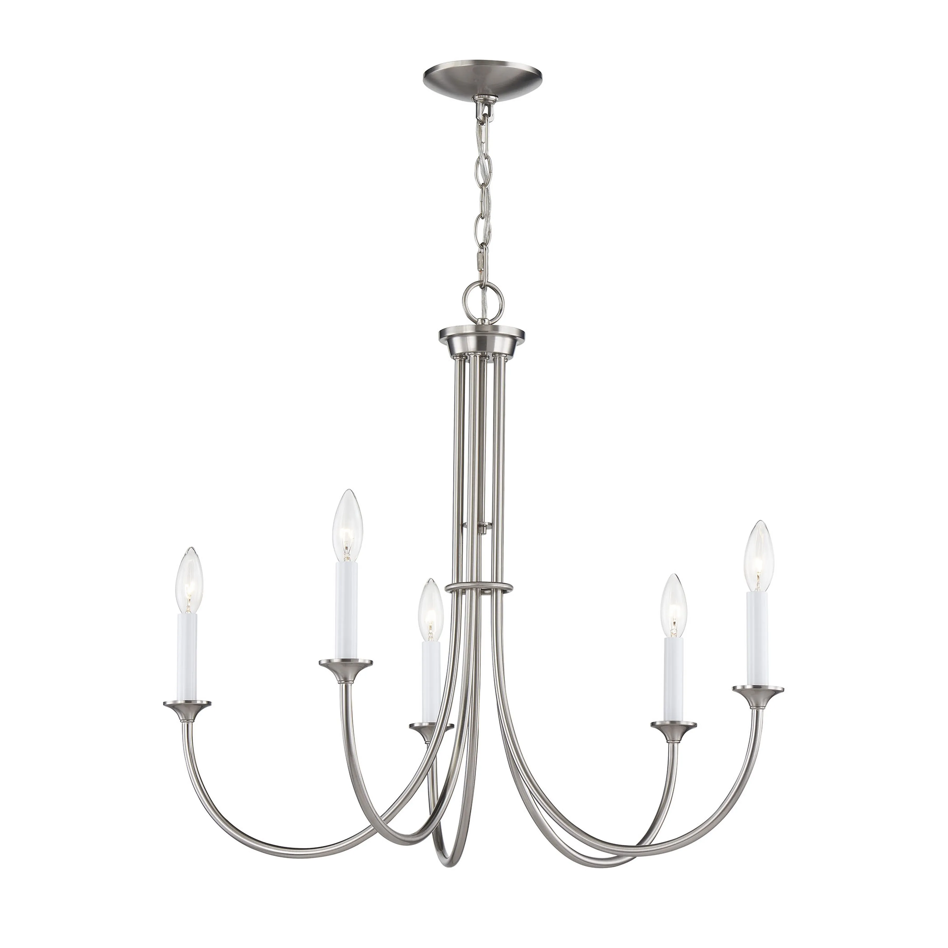 Meadowview 28'' Wide 5-Light Chandelier - Brushed Nickel